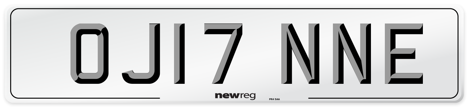 OJ17 NNE Number Plate from New Reg